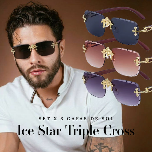 EDICION LIMITADA| SET X3 GAFAS DE SOL ICE STAR TRIPLE CROSS™️